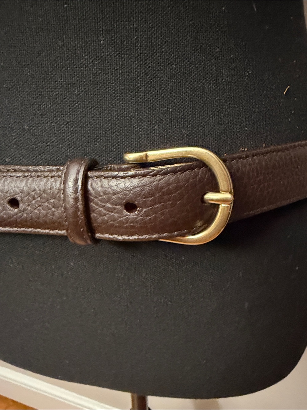 L.L.Bean Full Grain Leather Belt Brown Brass Buckle Size Large L - Picture 2 of 7